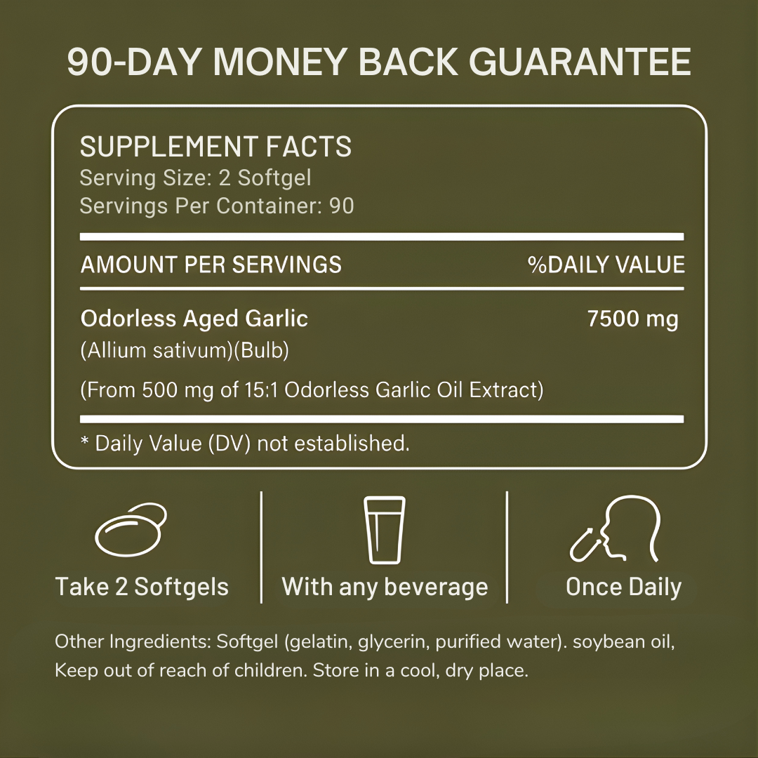 Aged Garlic Extract - 7500mg Odorless Softgels