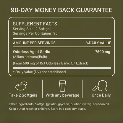 Aged Garlic Extract - 7500mg Odorless Softgels